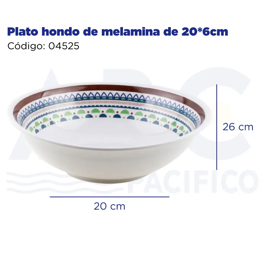 [04525] Plato hondo de melamina de 20*6cm