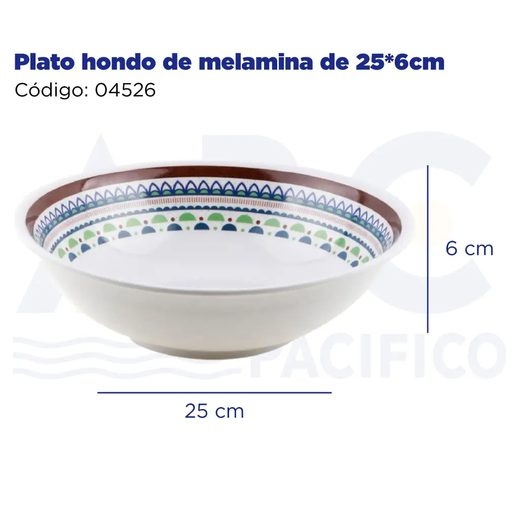 [04526] Plato hondo de melamina de 25*6cm