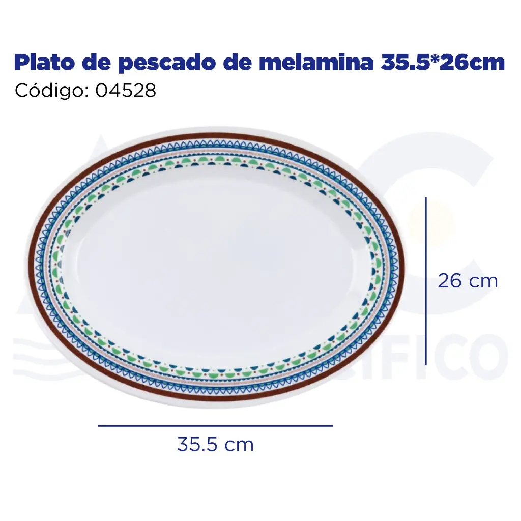 [04528] Plato de pescado de melamina 35.5*26cm