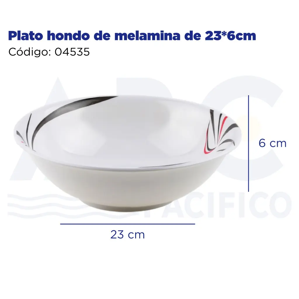 [04535] Plato hondo de melamina de 23*6cm