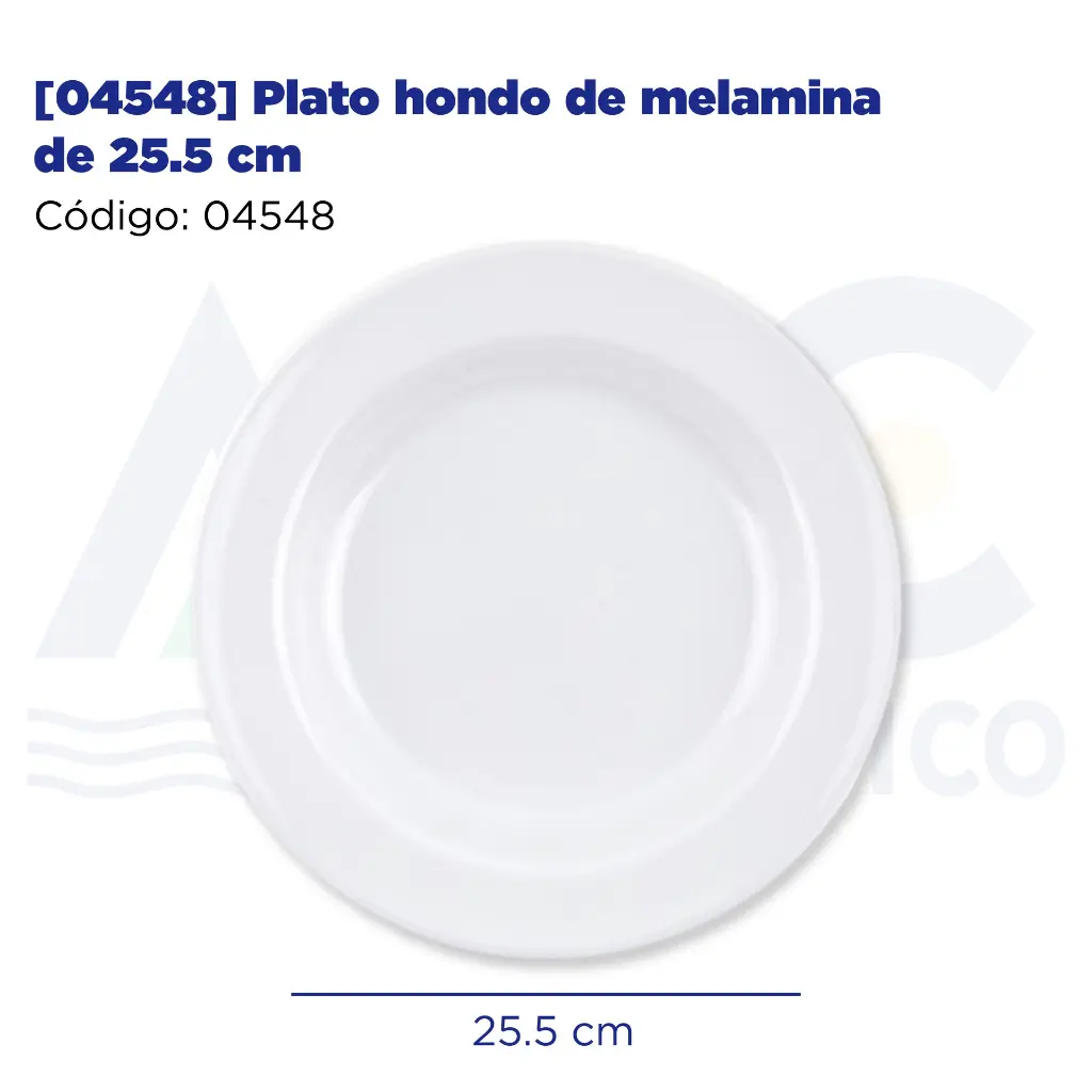 [04548] Plato hondo de melamina de 25.5 cm