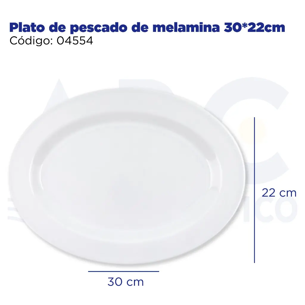 [04554] Plato de pescado de melamina 30*22cm