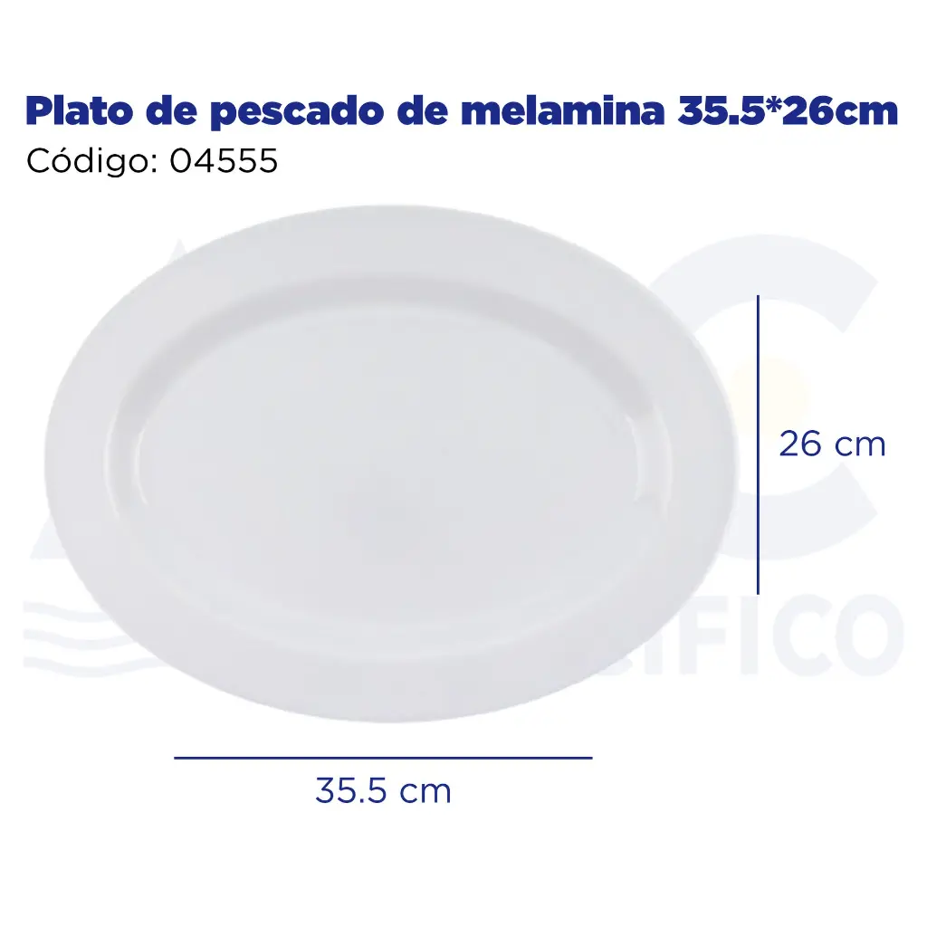 [04555] Plato de pescado de melamina 35.5*26cm