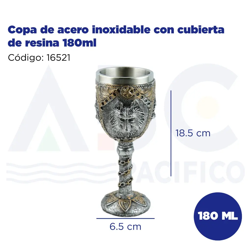 Copa de acero inoxidable con cubierta de resina 180ml