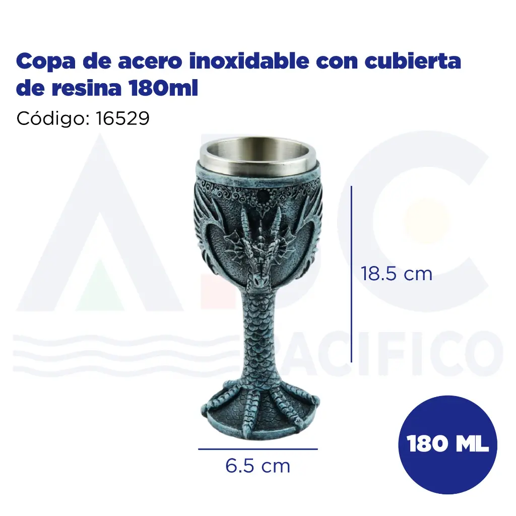 Copa de acero inoxidable con cubierta de resina 180ml