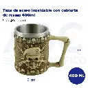 Taza de acero inoxidable con cubierta de resina 400ml
