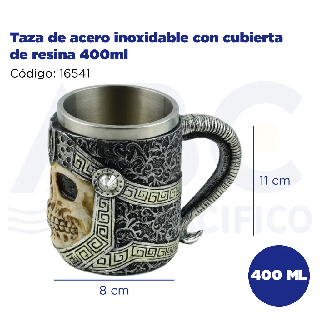 Taza de acero inoxidable con cubierta de resina 400ml