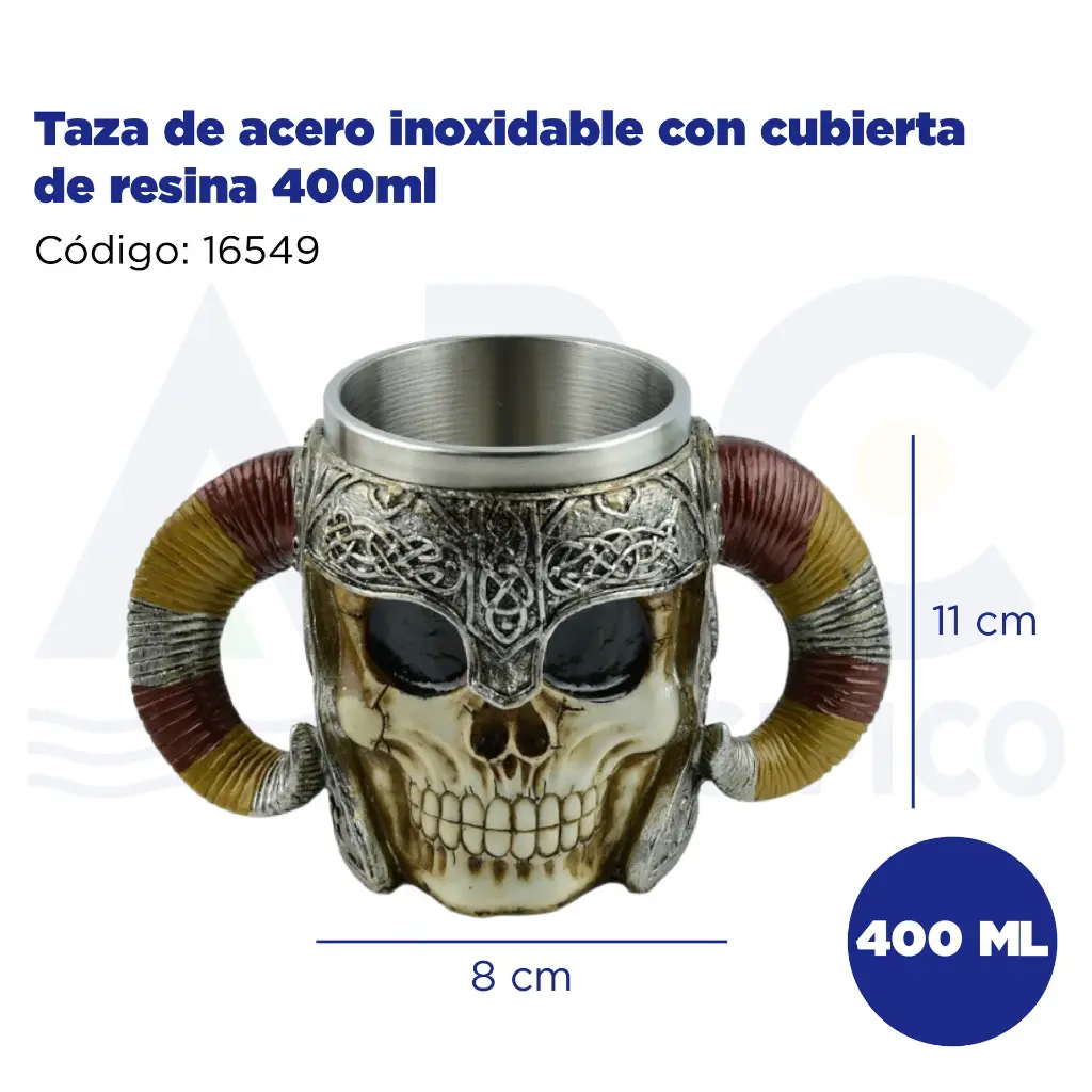 Taza de acero inoxidable con cubierta de resina 400ml