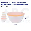 Fiambrera de plástico con tapa para almacenaje 14.5*6cm paquete 12 piezas