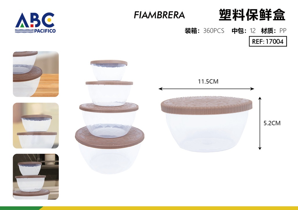 Fiambrera de plástico con tapa para almacenaje 11.5*5.2cm paquete 12 piezas
