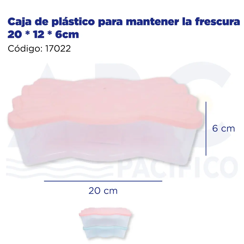 Caja de plástico para mantener la frescura 20 * 12 * 6cm