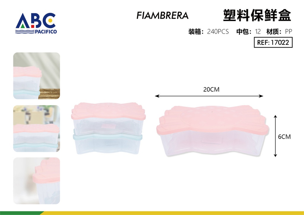 caja de plástico para mantener la frescura 20 * 12 * 6cm