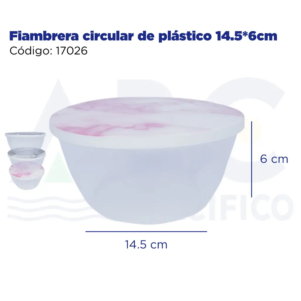 Fiambrera circular de plástico 14.5*6cm
