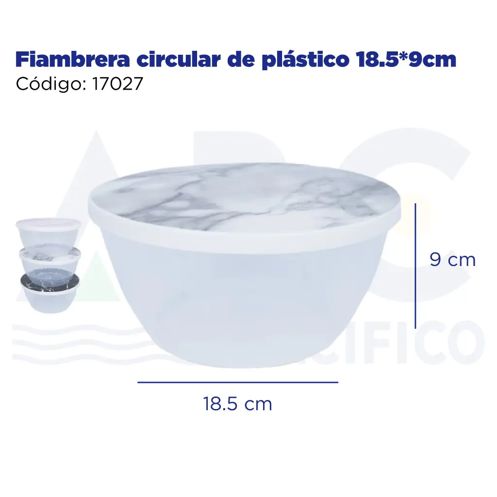Fiambrera circular de plástico 18.5*9cm