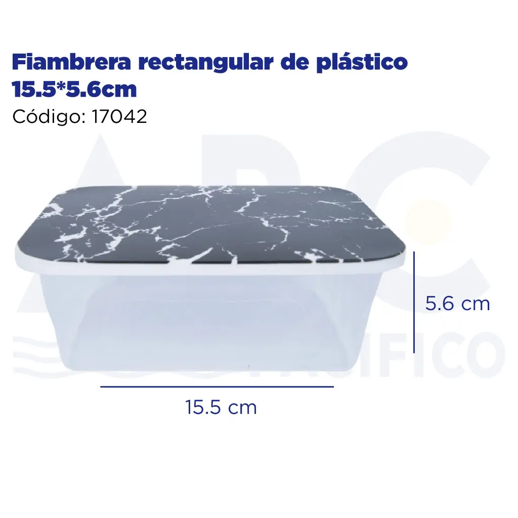 Fiambrera rectangular de plástico 15.5*5.6cm