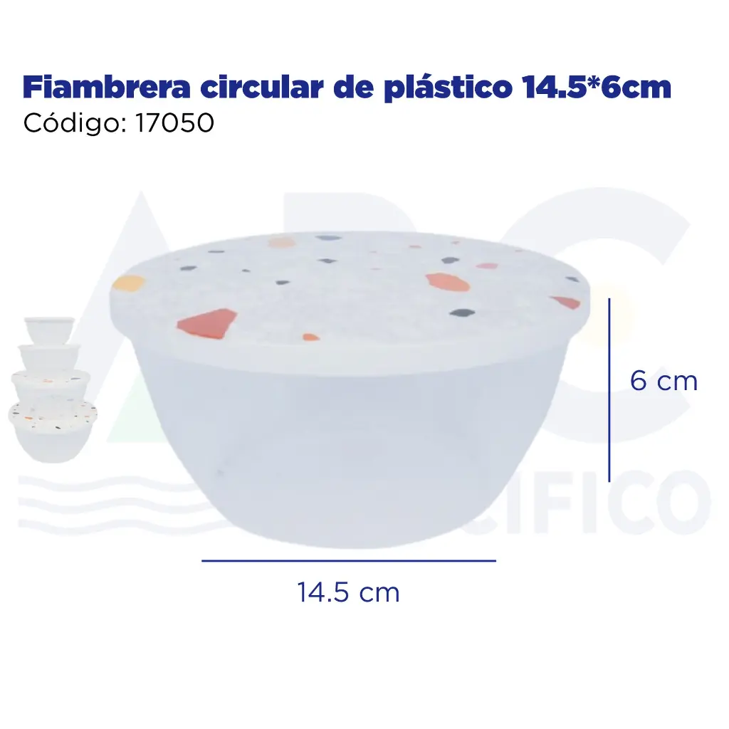 Fiambrera circular de plástico 14.5*6cm