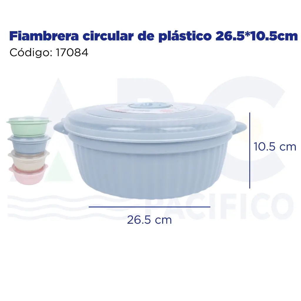 Fiambrera circular de plástico 26.5*10.5cm