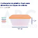 Contenedor de plástico fresh para alimentos con tapas de colores paquete de 24 pzs