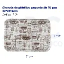 [17174] Charola de plástico paquete de 10 pzs 32*23*2cm