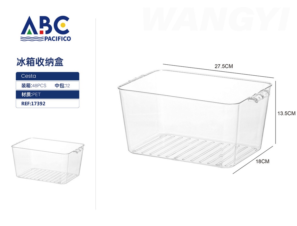 Cesta de plástico para almacenamiento paquete de 12 pzs