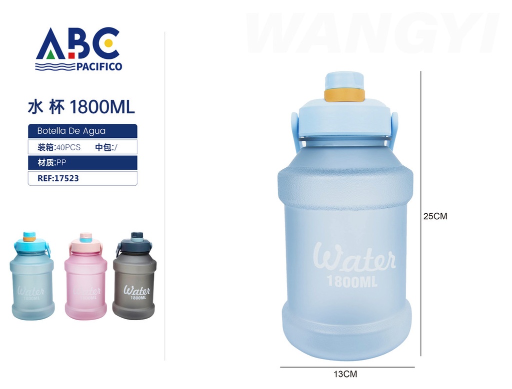 Botella de plástico para agua con asa 1800ml