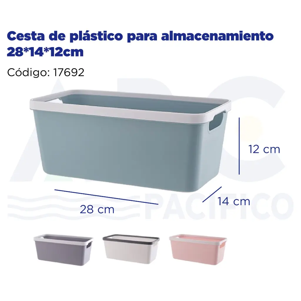 Cesta de plástico para almacenamiento 28*14*12cm