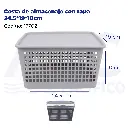 Cesta de almacenaje con tapa 24.5*19*10cm