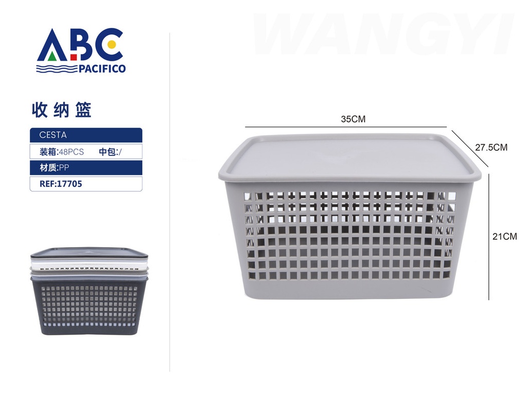 Cesta de almacenaje con tapa 35*27.5*21 cm