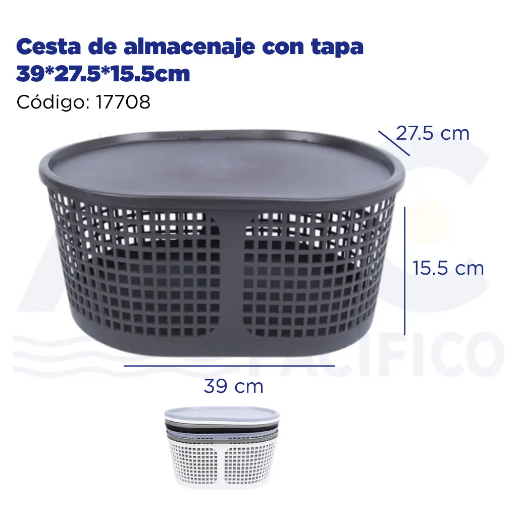 Cesta de almacenaje con tapa 39*27.5*15.5cm