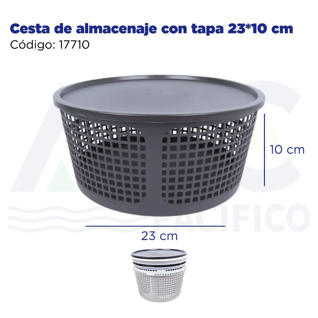 Cesta de almacenaje con tapa 23*10 cm