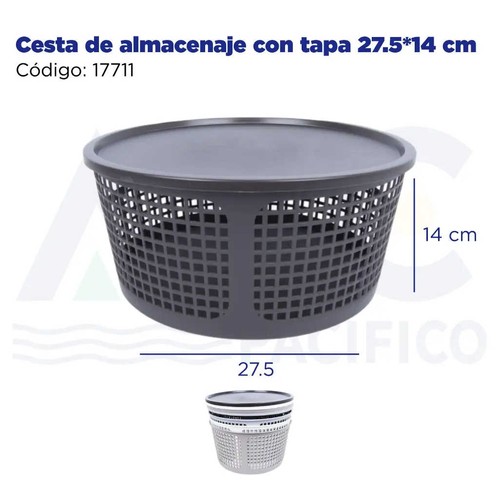 Cesta de almacenaje con tapa 27.5*14 cm