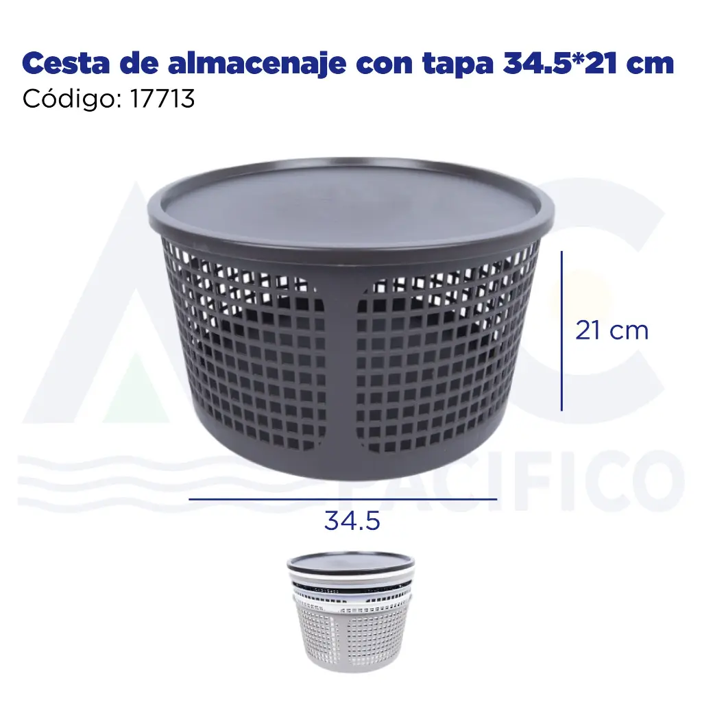 Cesta de almacenaje con tapa 34.5*21 cm