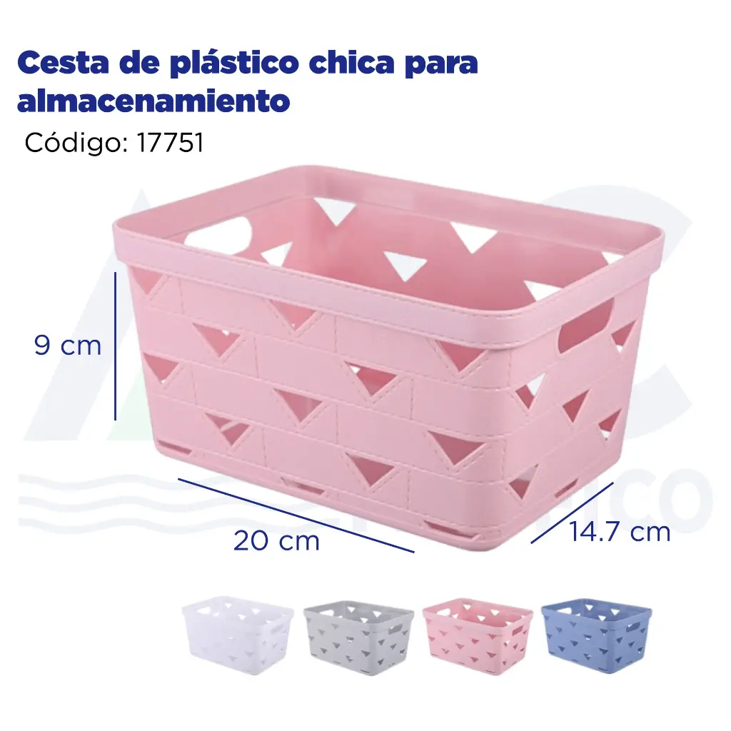 Cesta de plástico chica para almacenamiento