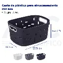 Cesta de plástico para almacenamiento con asa