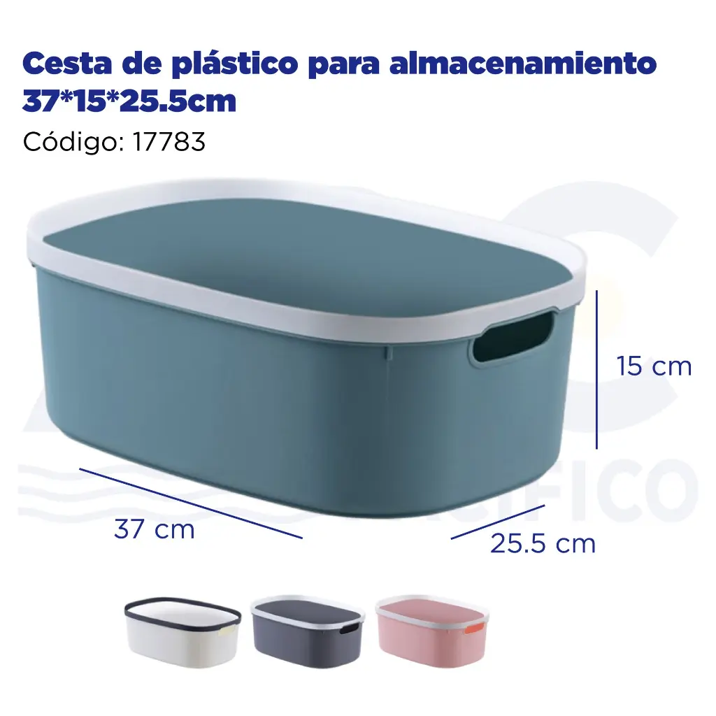 Cesta de plástico para almacenamiento 37*15*25.5cm