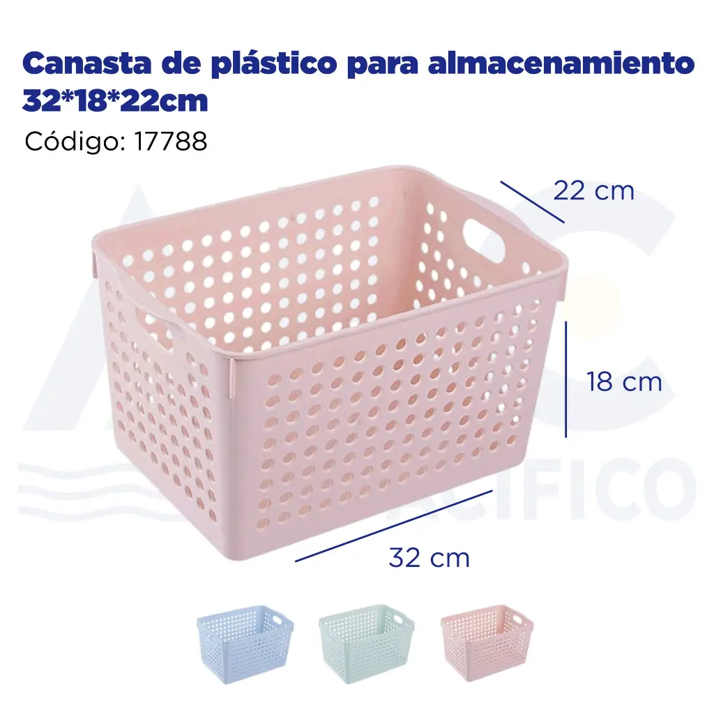 Canasta de plástico para almacenamiento 32*18*22cm