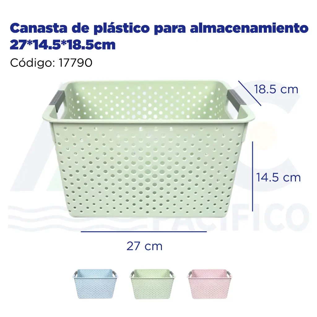 Canasta de plástico para almacenamiento 27*14.5*18.5cm