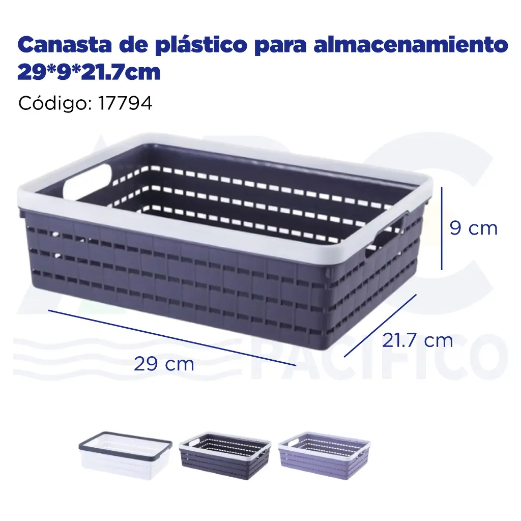 Canasta de plástico para almacenamiento 29*9*21.7cm