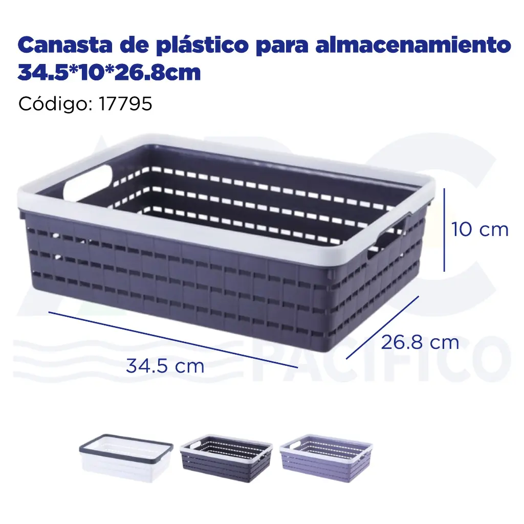 Canasta de plástico para almacenamiento 34.5*10*26.8cm