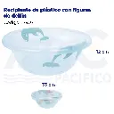 Recipiente de plástico con figuras de delfin