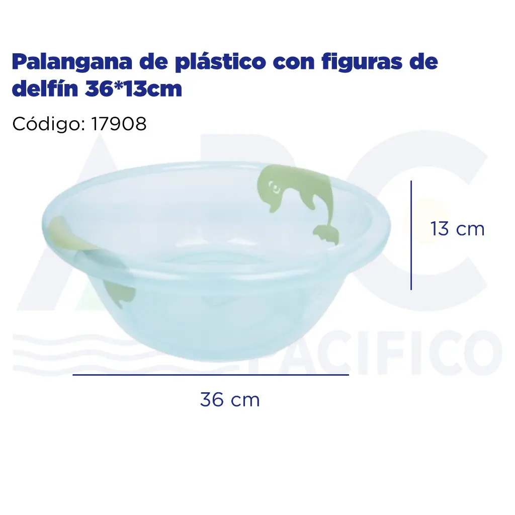 Palangana de plástico con figuras de delfín 36*13cm
