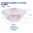 Recipiente de plástico con figuras de delfin