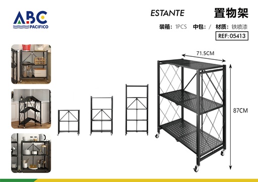 [05413] Estante de 3 capas de almacenamiento plegable 71.5*87cm