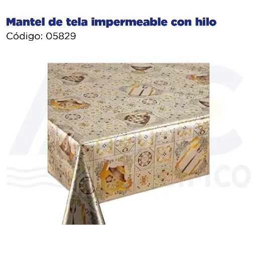 [05829] Mantel de tela impermeable con hilo