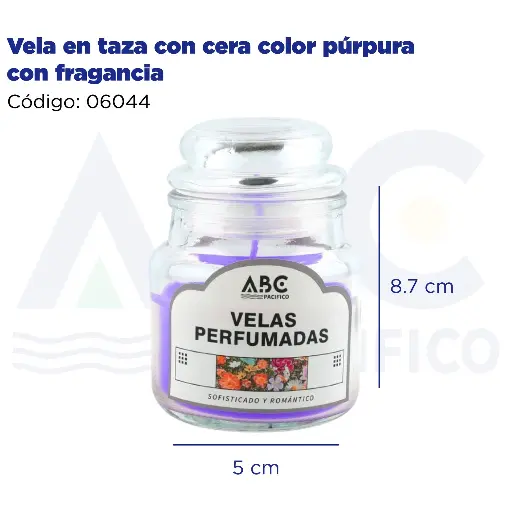 [06044] Vela en taza con cera color púrpura con fragancia
