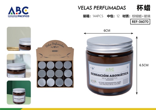 [06070] Vela perfumada en frasco con tapa