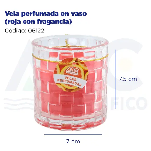 [06122] Vela perfumada en vaso (roja con fragancia)