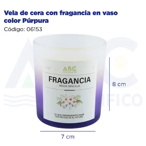 [06153] Vela de cera con fragancia en vaso color Púrpura