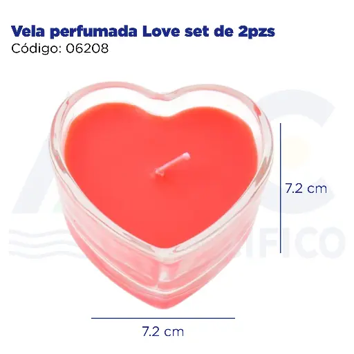 [06208] Vela perfumada Love set de 2pzs