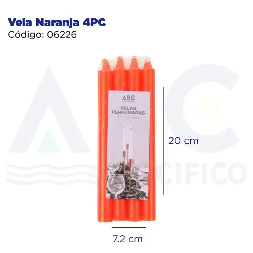 [06226] Vela Naranja 4PC